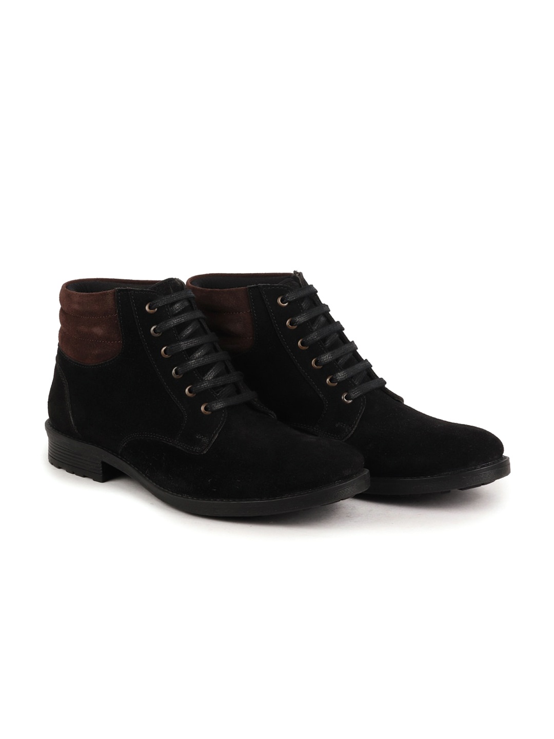

FAUSTO Men Round Toe Suede Hiking Boots, Black