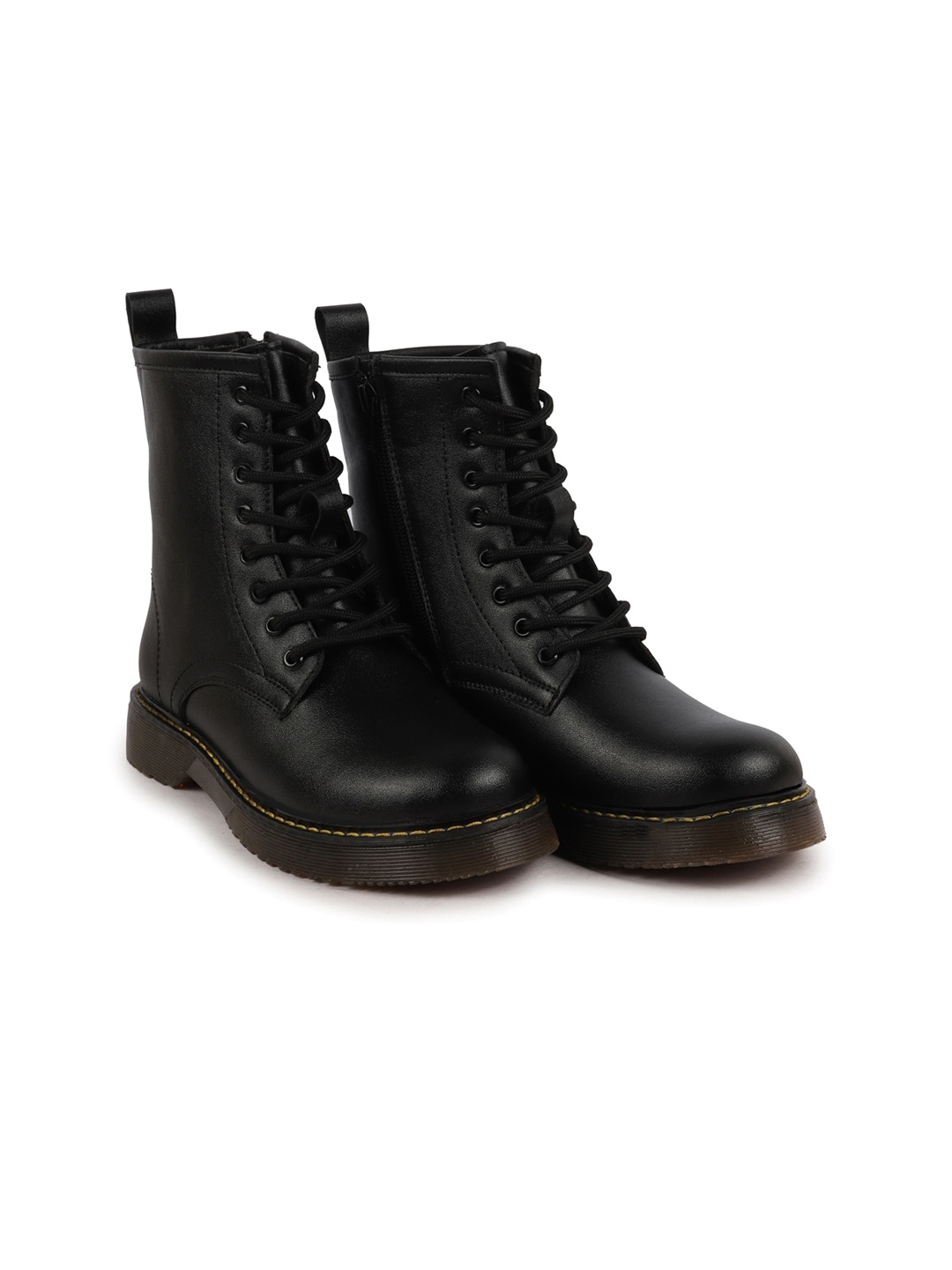 

FAUSTO Women Round Toe Block Heeled Boots, Black
