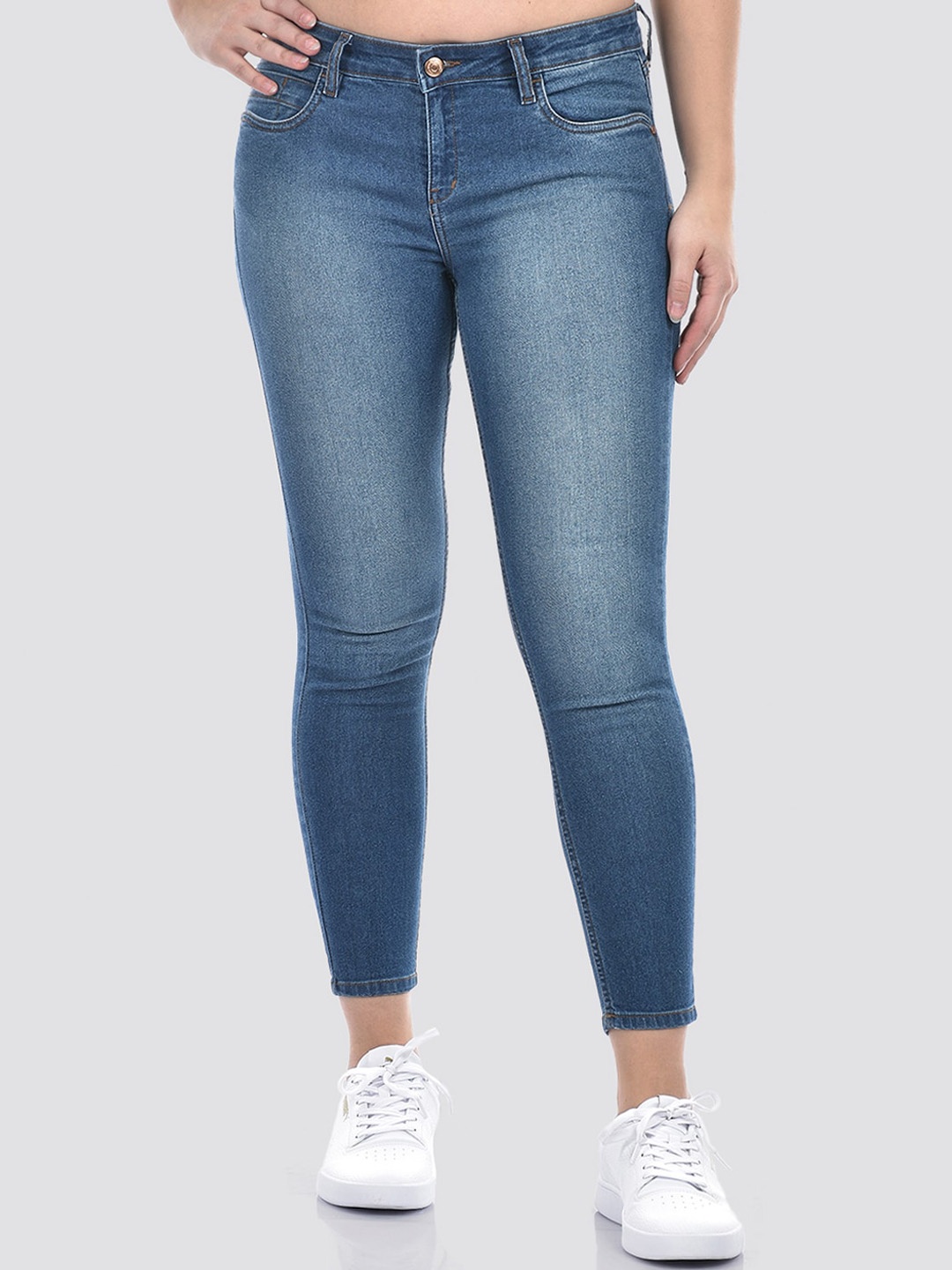 

Numero Uno Women Solid Skinny Fit Sustainable Stretchable Jeans, Blue