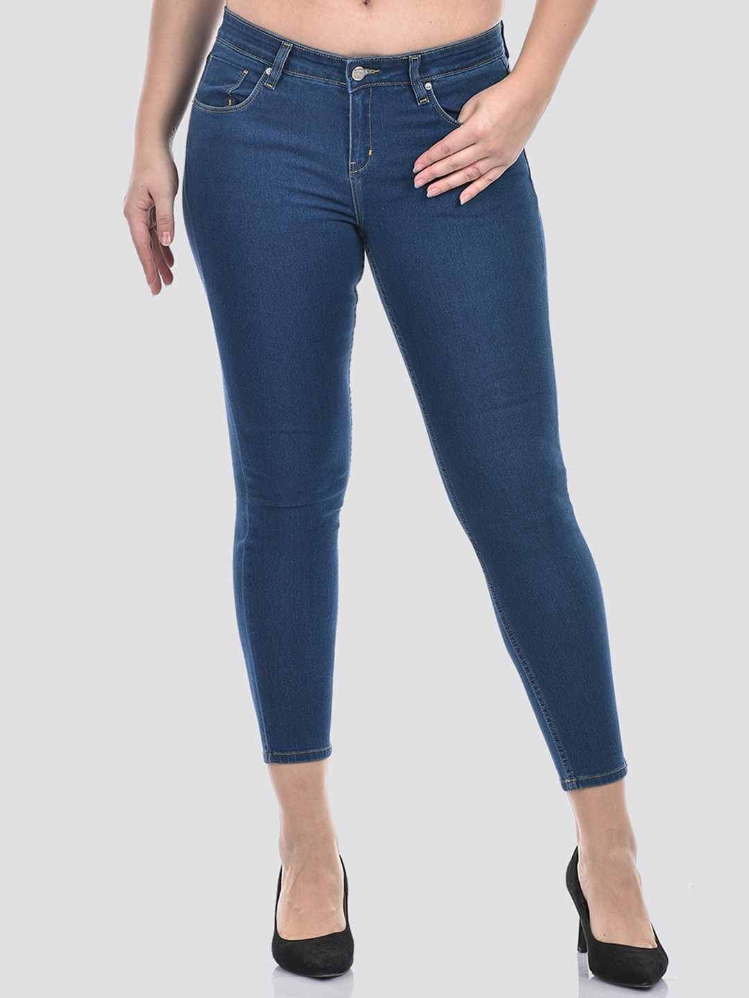 

Numero Uno Women Solid Skinny Fit Sustainable Stretchable Jeans, Blue
