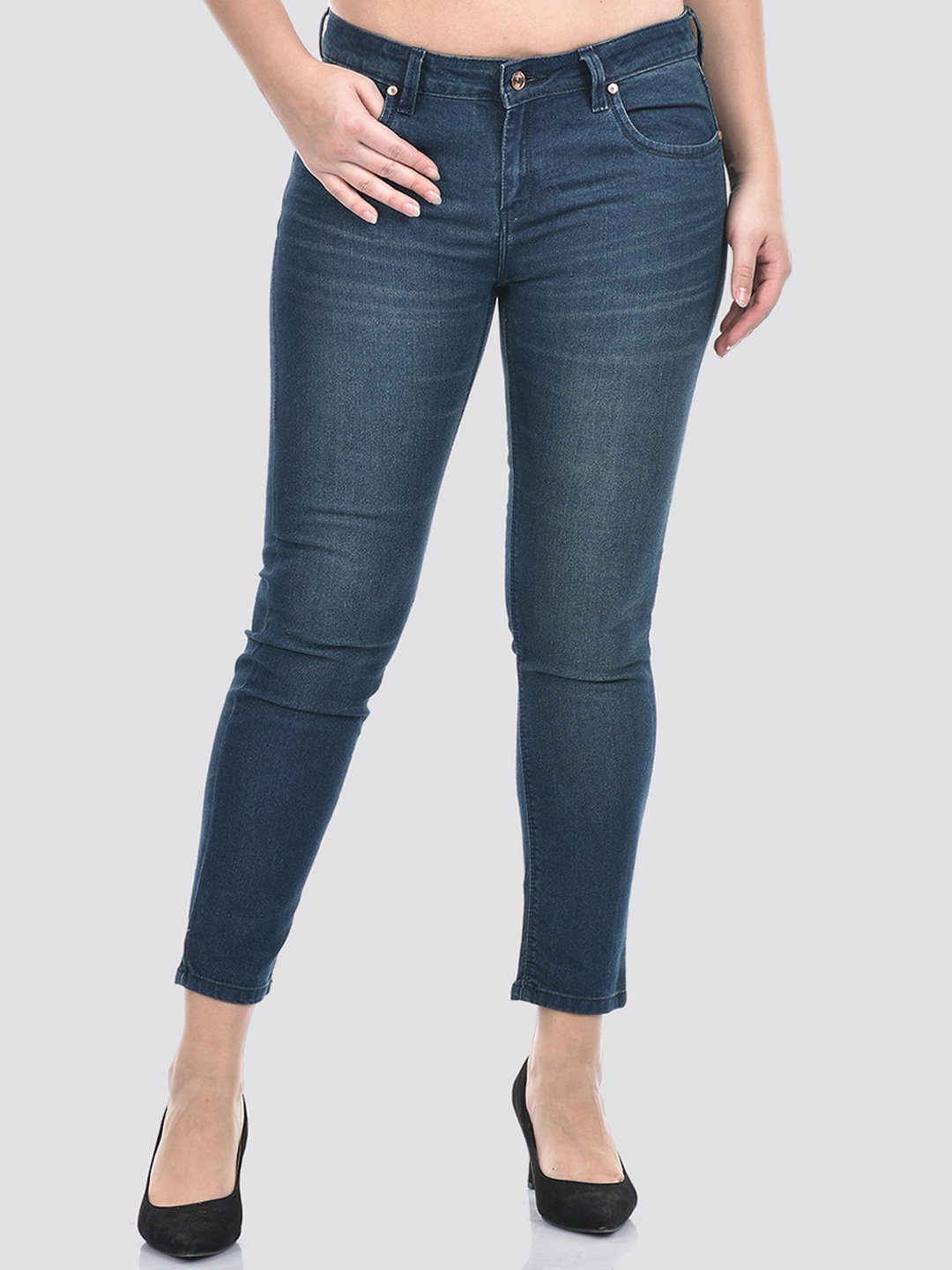 

Numero Uno Women Solid Slim Fit Sustainable Stretchable Jeans, Blue