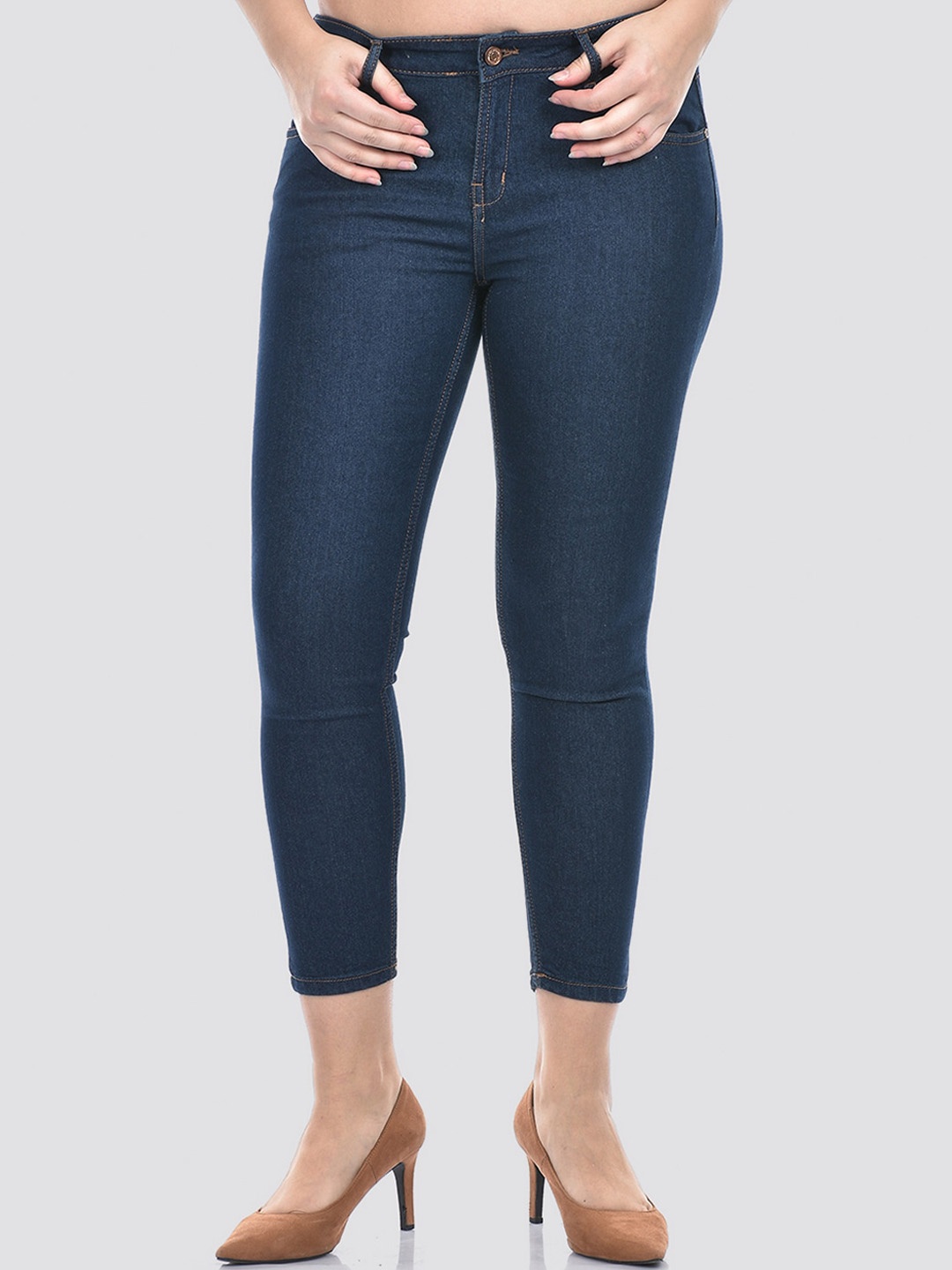 

Numero Uno Women Solid Skinny Fit Sustainable Stretchable Jeans, Blue