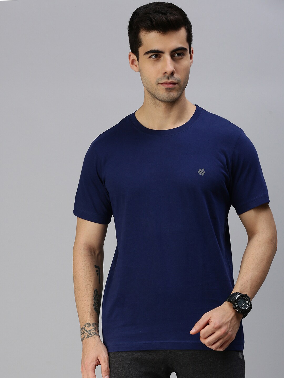 

ONN Round Neck Antimicrobial Cotton T-shirt, Blue