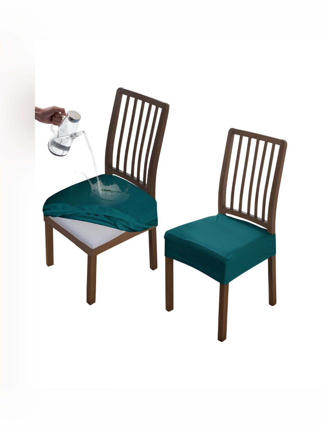

HOKIPO Teal-Blue 2 Pieces Waterproof Stretchable Chair Seat Covers