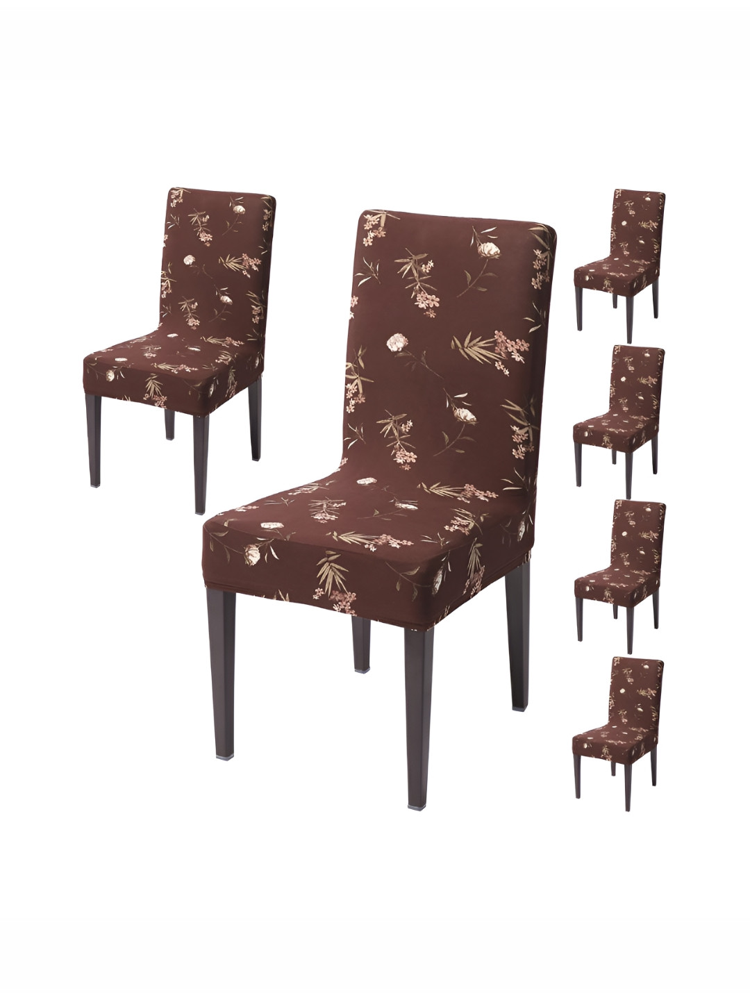 

HOKIPO Brown 6 Pieces Printed Waterproof Stretchable Chair Covers