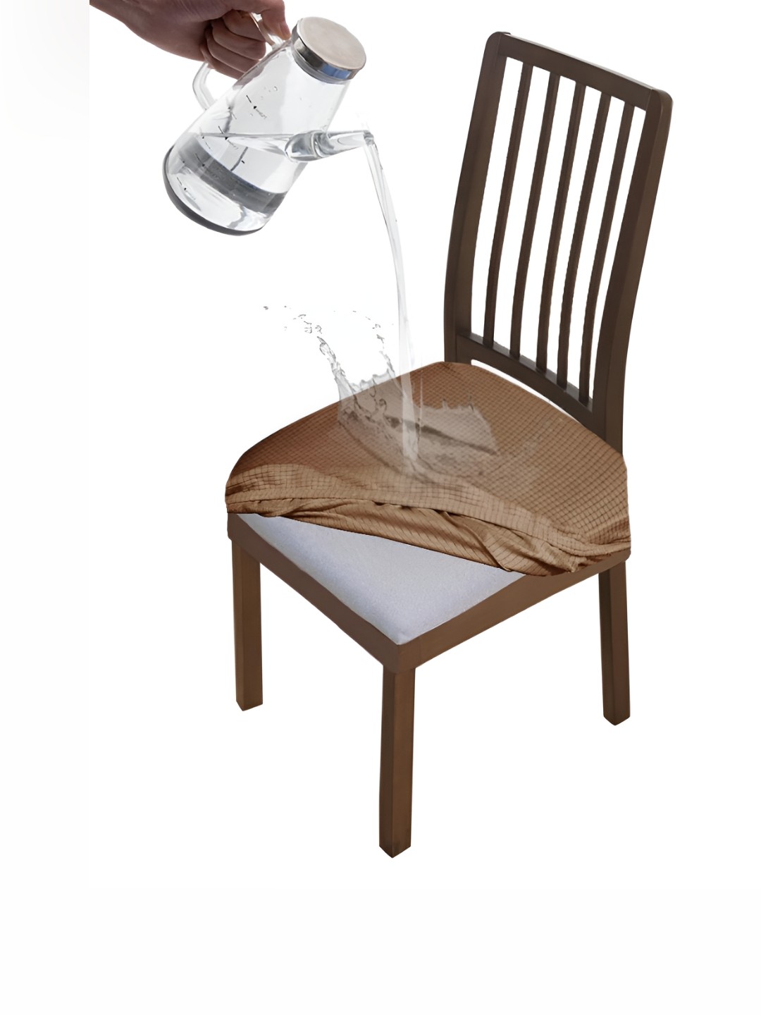 

HOKIPO Brown Waterproof Stretchable Chair Seat Covers