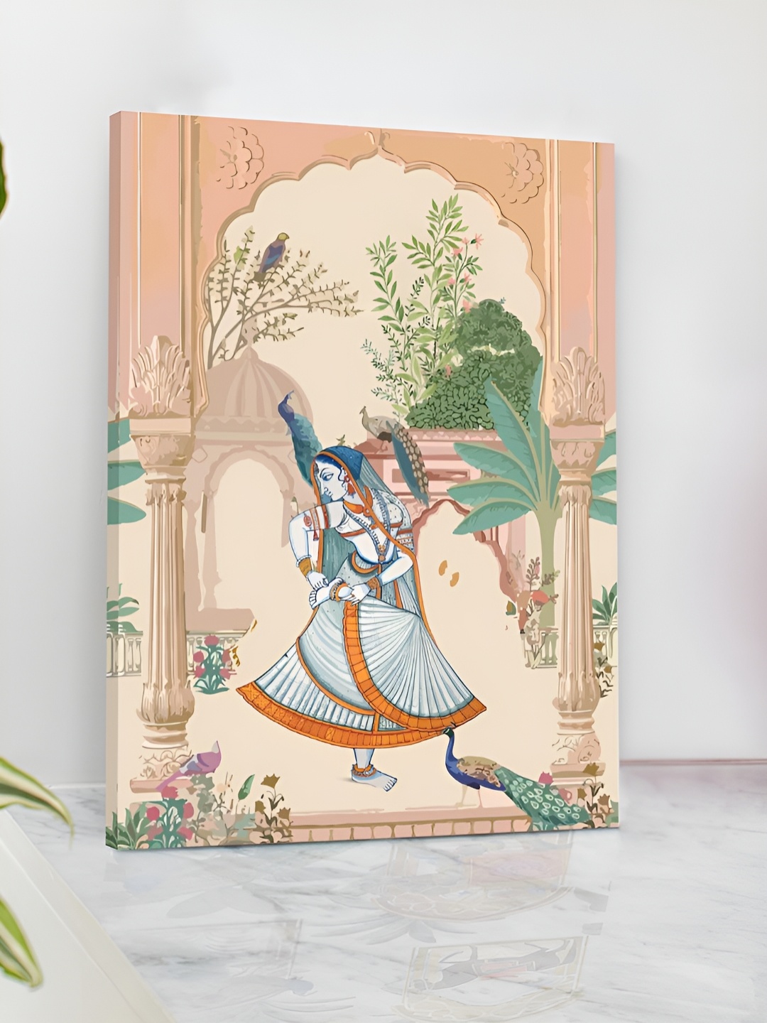 

Art Street Stretched Canvas Royal Mughal Dance Painting, Green