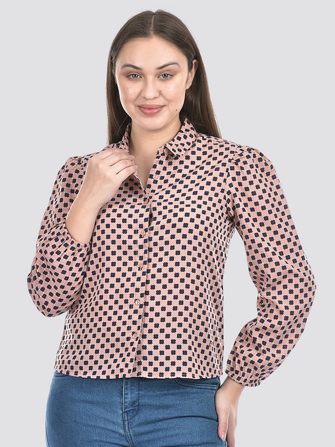 

Numero Uno Women Printed Regular Fit Shirt, Pink