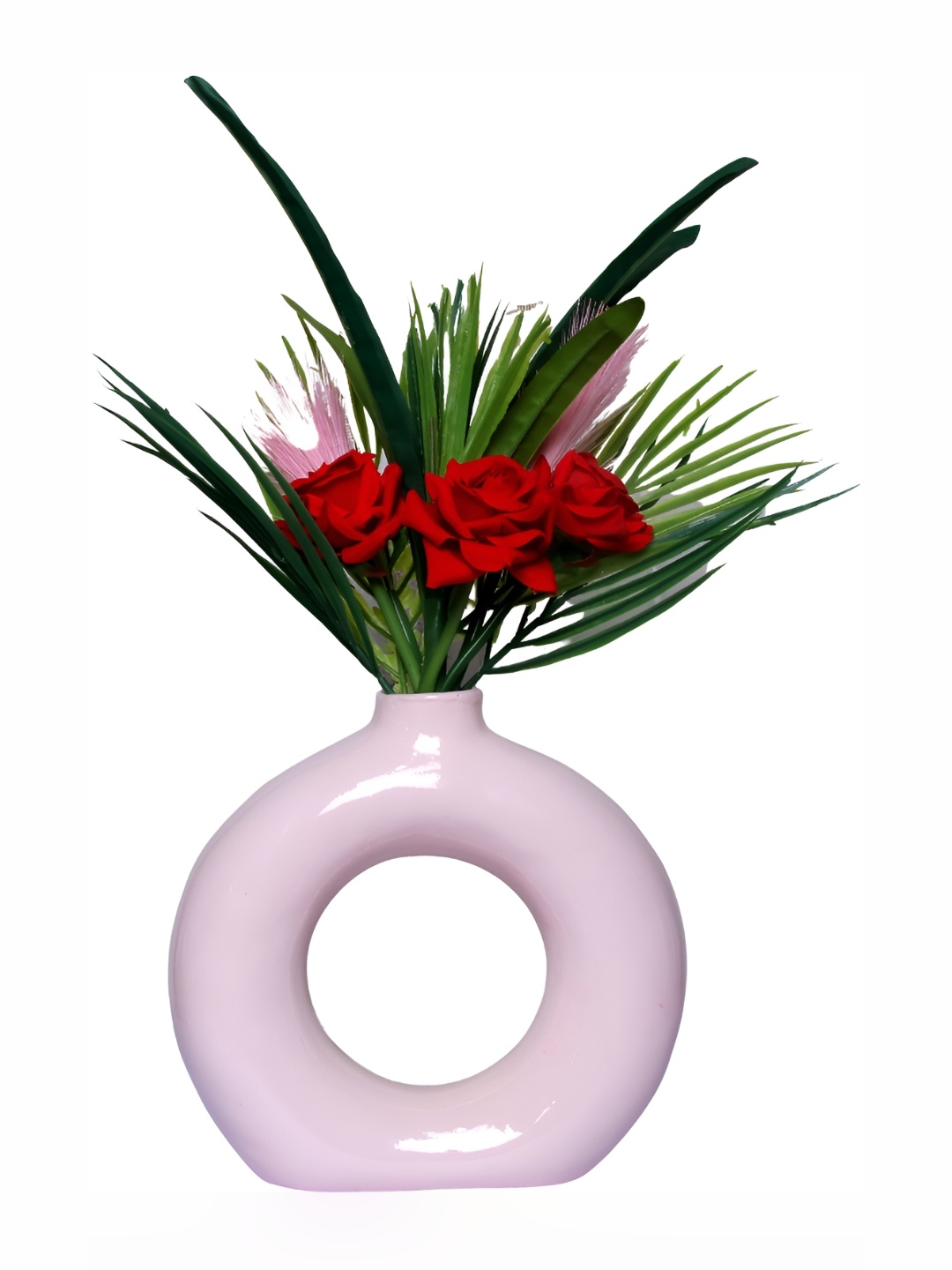 

GW CREATIONS Pink Donut-shaped Flower Vase