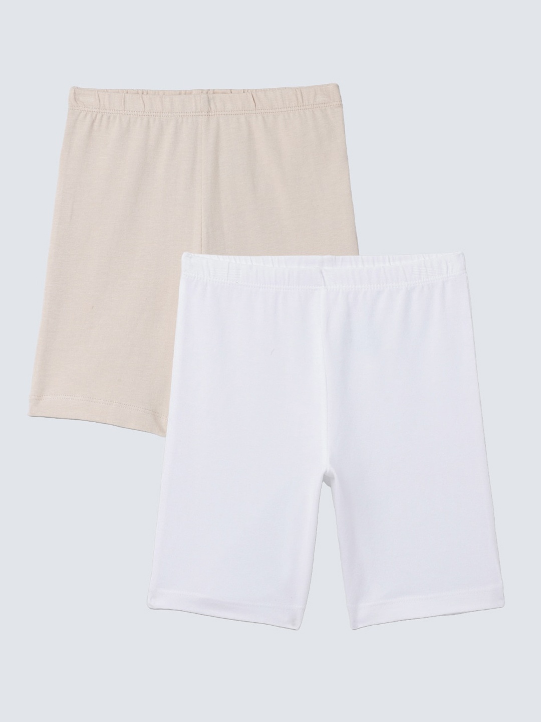 

Charm n Cherish Girls Pack of 2 Sports Shorts, Nude