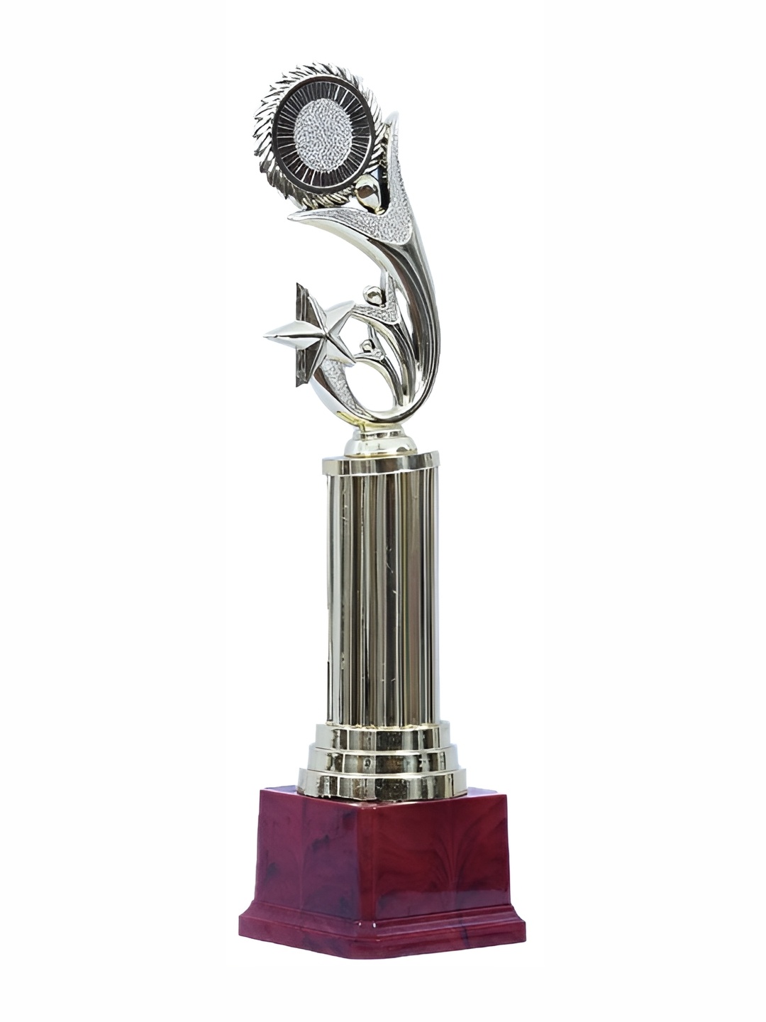 

Sigaram Maroon & Gold Toned Trophy Curio Showpieces
