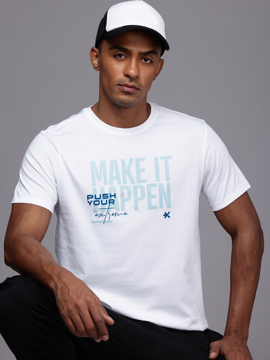 

HRX by Hrithik Roshan Typography Printed Pure Cotton T-shirt, White