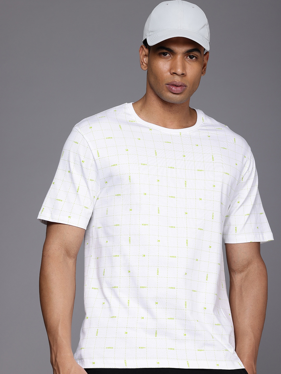 

HRX by Hrithik Roshan Printed Drop-Shoulder Sleeves Pure Cotton Relaxed Fit T-shirt, White