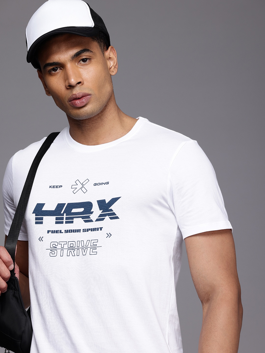 

HRX by Hrithik Roshan Brand Logo Printed Pure Cotton T-shirt, White