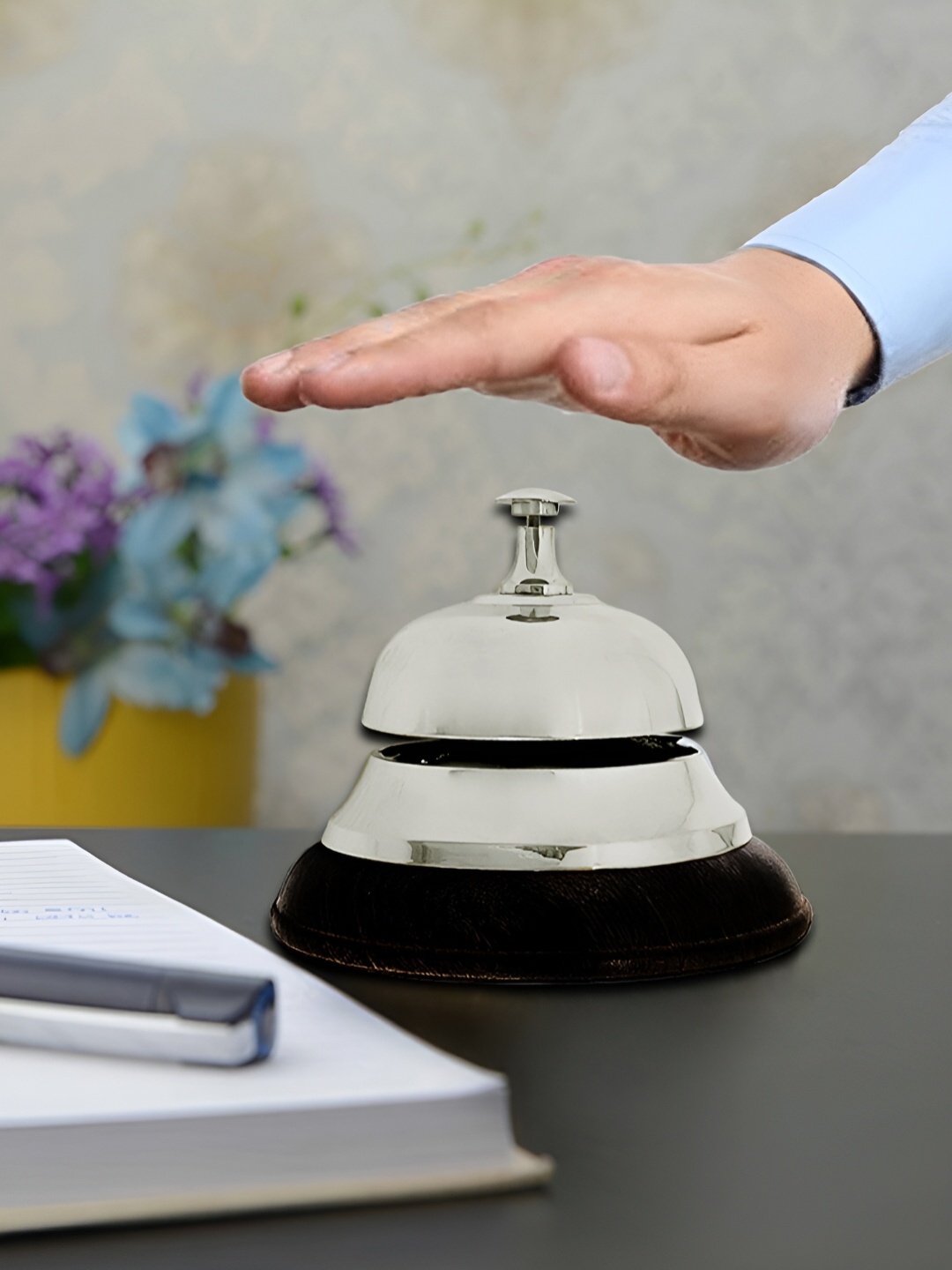 

Extreme Karigari Silver-Toned Metal Table Bell Showpiece