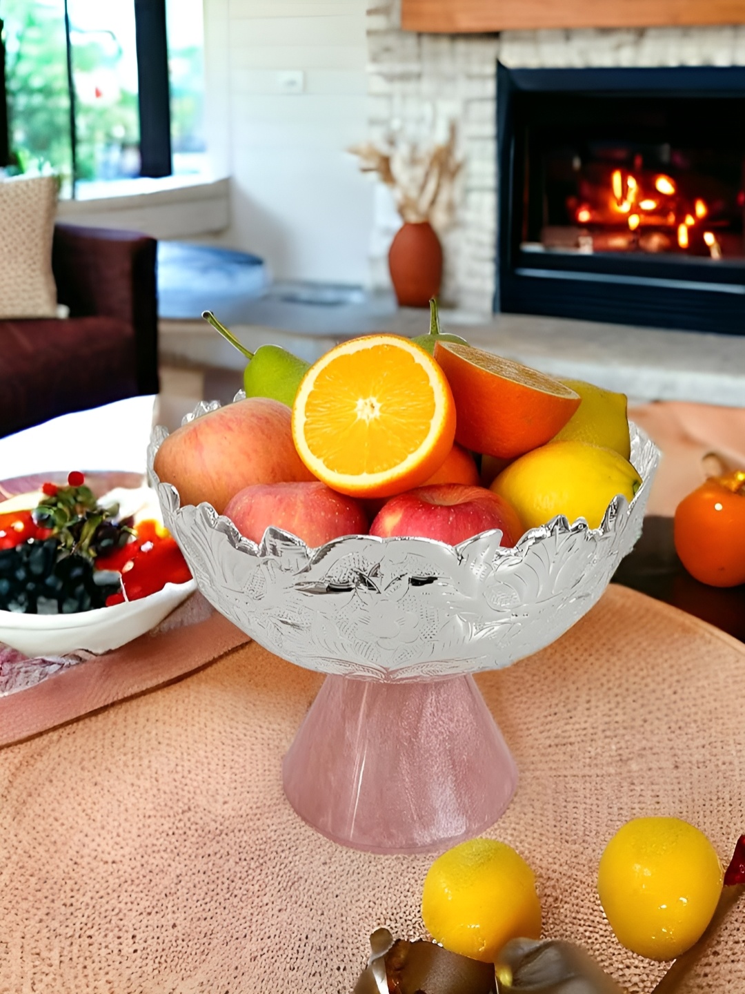 

Extreme Karigari Pink Textured Aluminum Decorative Bowls, Silver