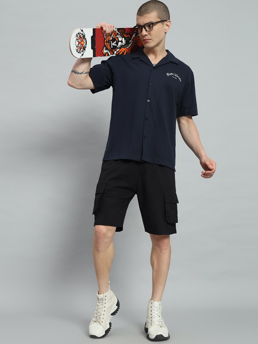 

GRIFFEL Pure Cotton T-shirt with Shorts, Navy blue