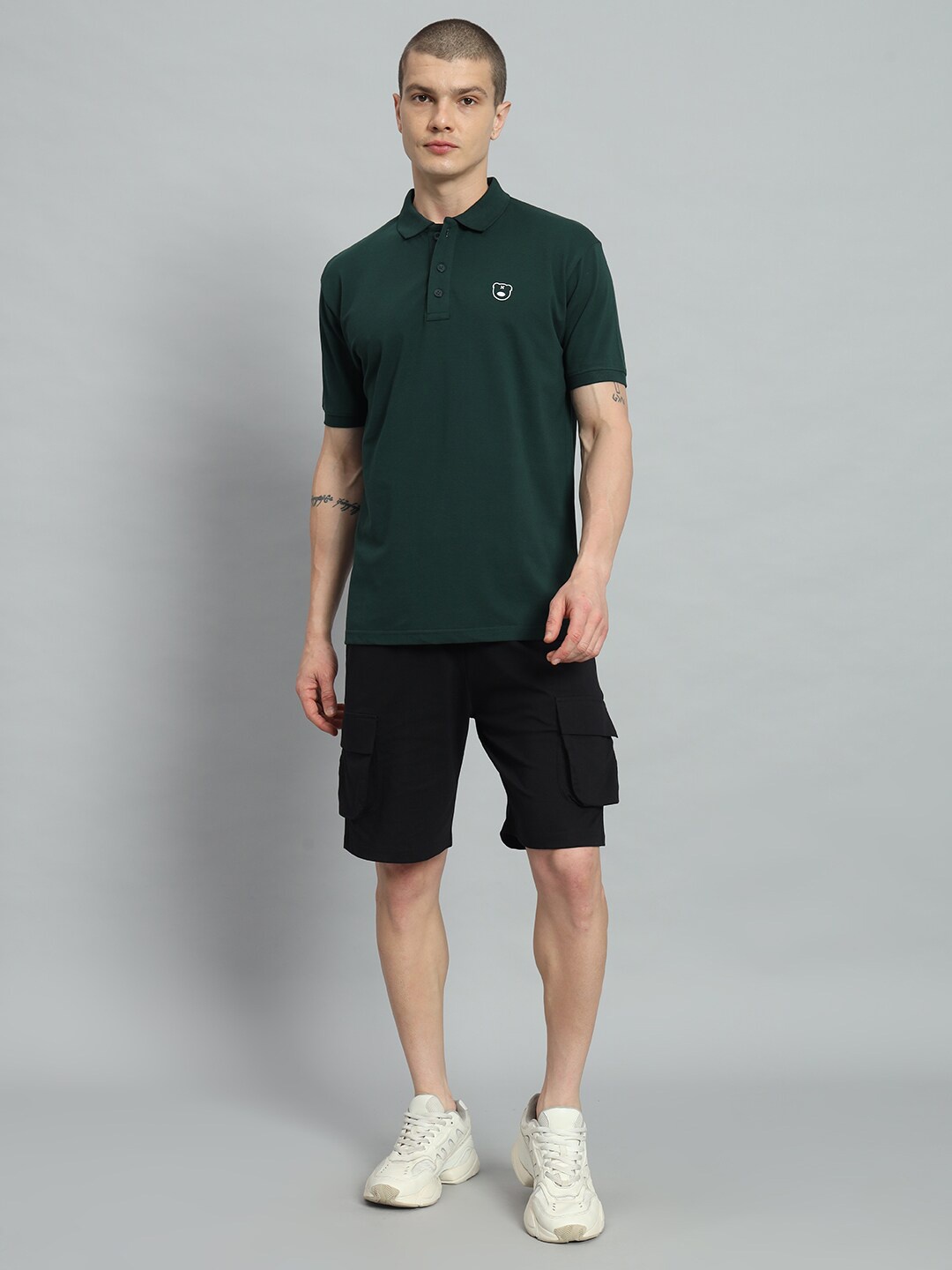

GRIFFEL Pure Cotton T-shirt with Shorts, Green