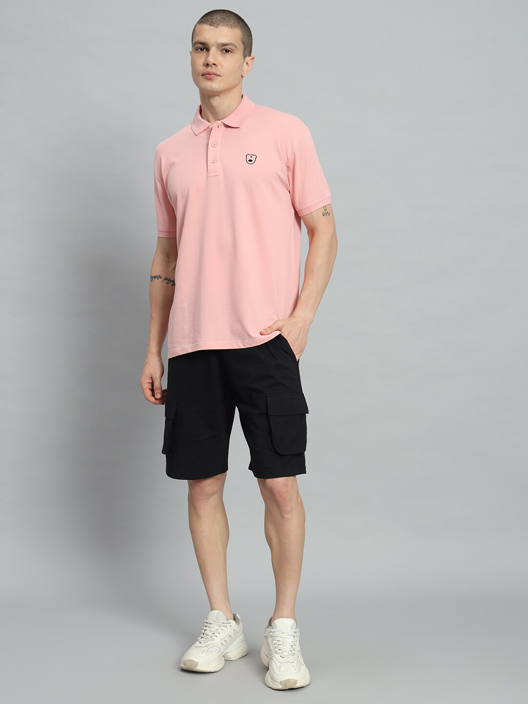 

GRIFFEL Pure Cotton T-shirt with Shorts, Peach