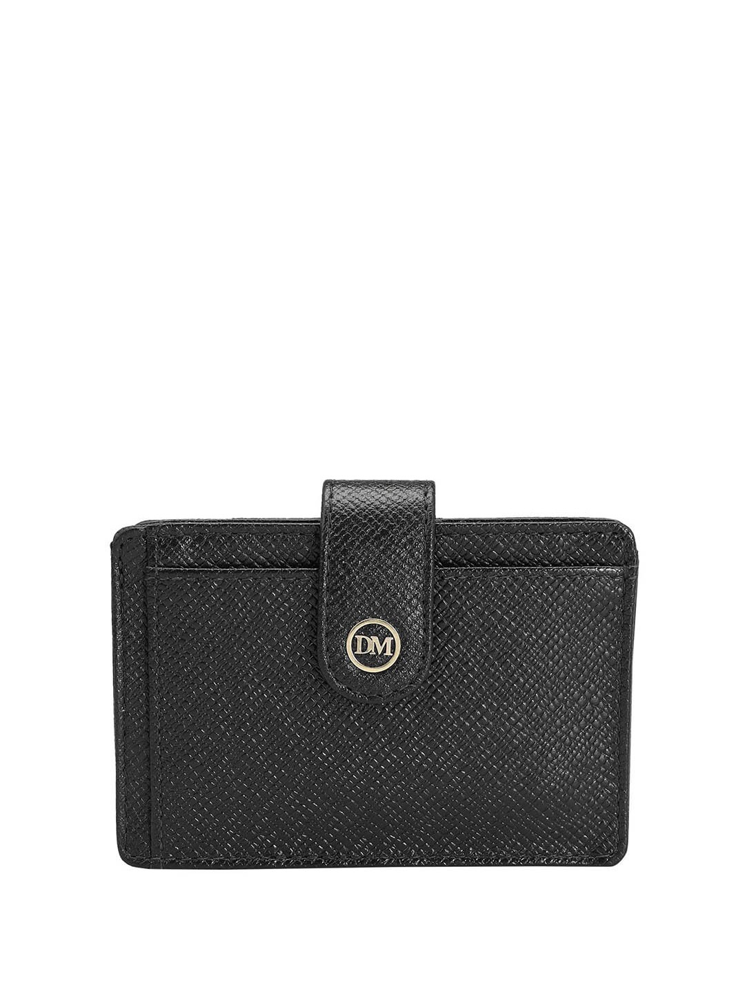 

Da Milano Men Textured Leather Card Holder, Black