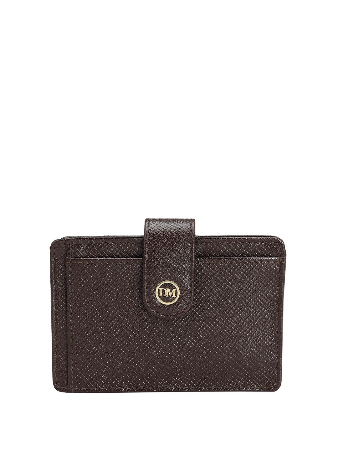 

Da Milano Men Textured Leather Card Holder, Brown