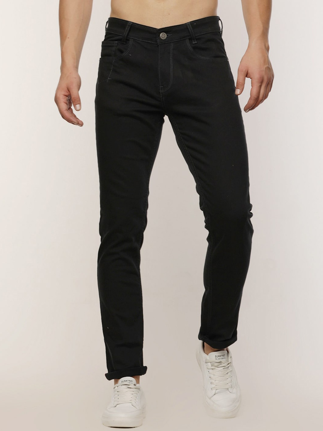 

Jean Cafe Men Jean Slim Fit Clean Look Pure Cotton Jeans, Blue