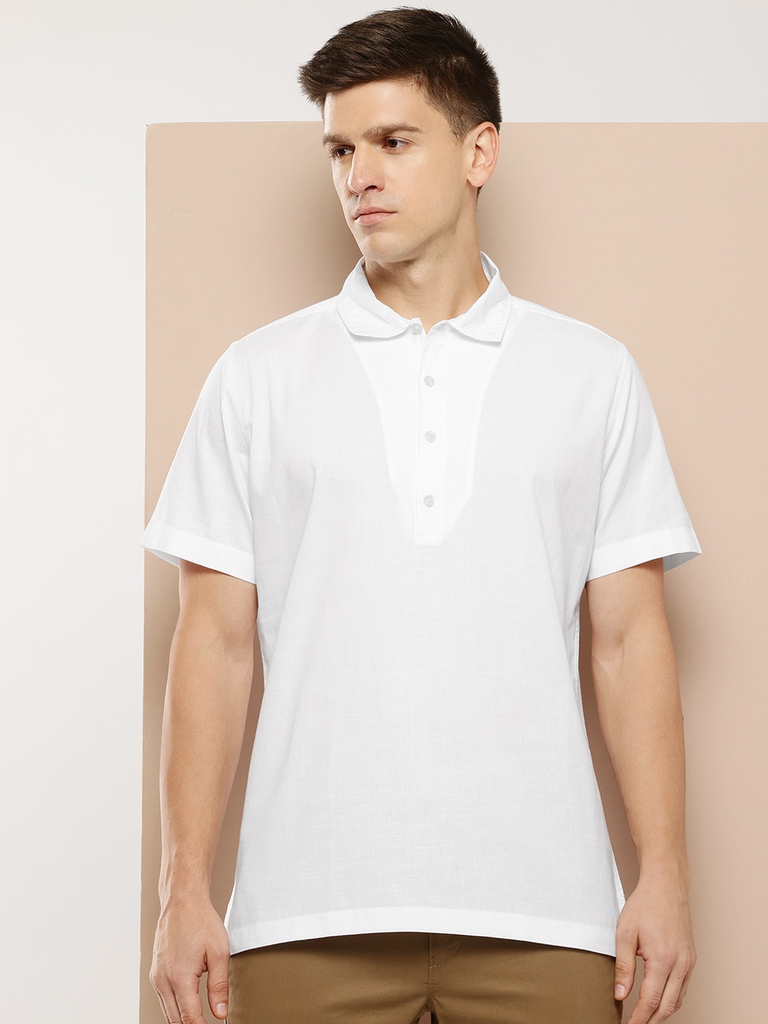 

INVICTUS Opaque Pure Cotton Casual Shirt, White