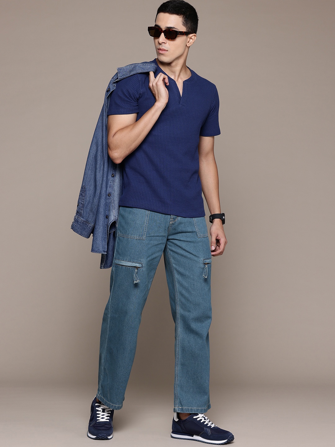 

Roadster Men Wide Leg Jeans, Blue