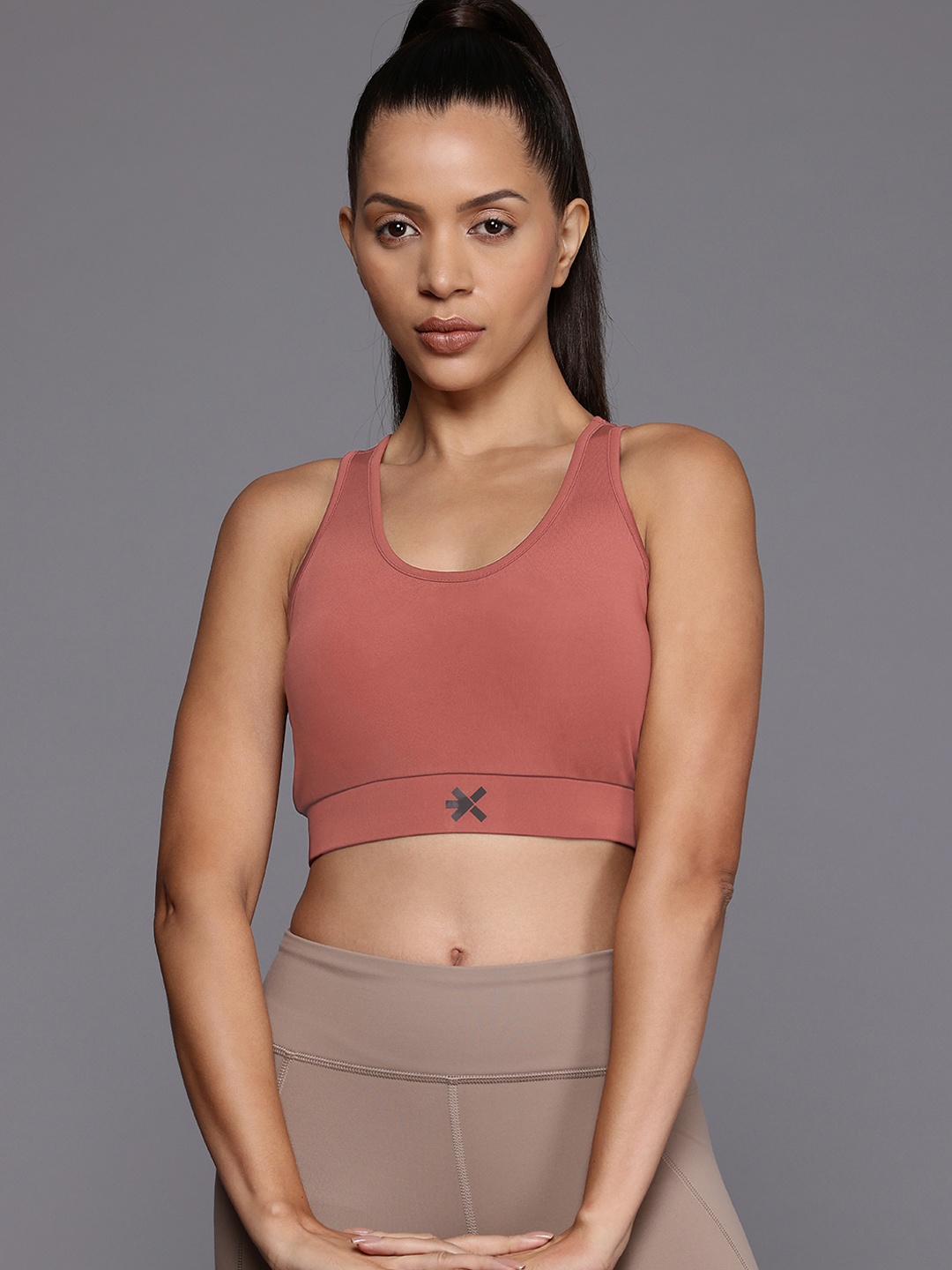 

HRX by Hrithik Roshan Bra Medium Coverage Lightly Padded, Rust