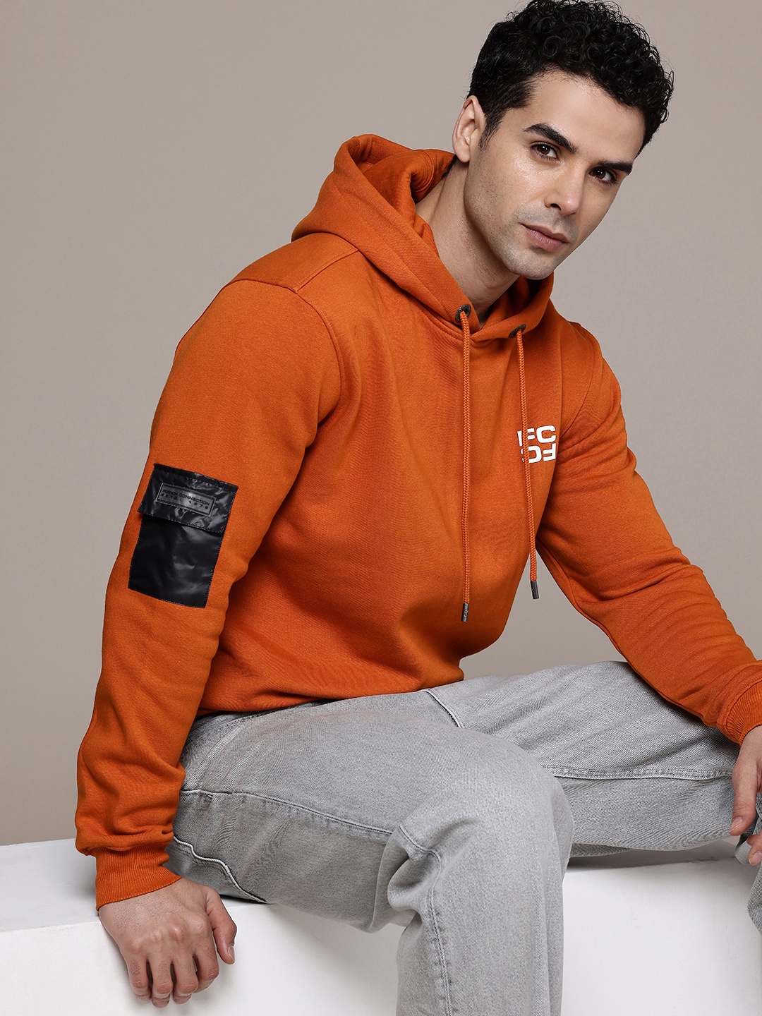 

French Connection Hooded Sweatshirt, Orange