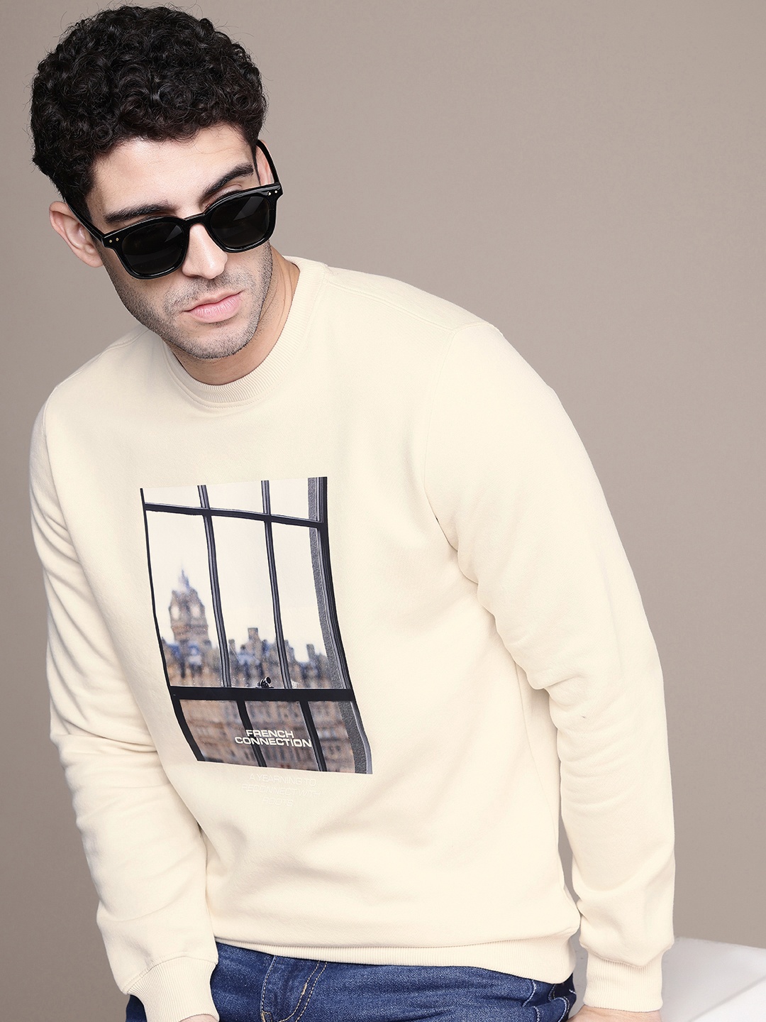 

French Connection Printed Sweatshirt, Off white