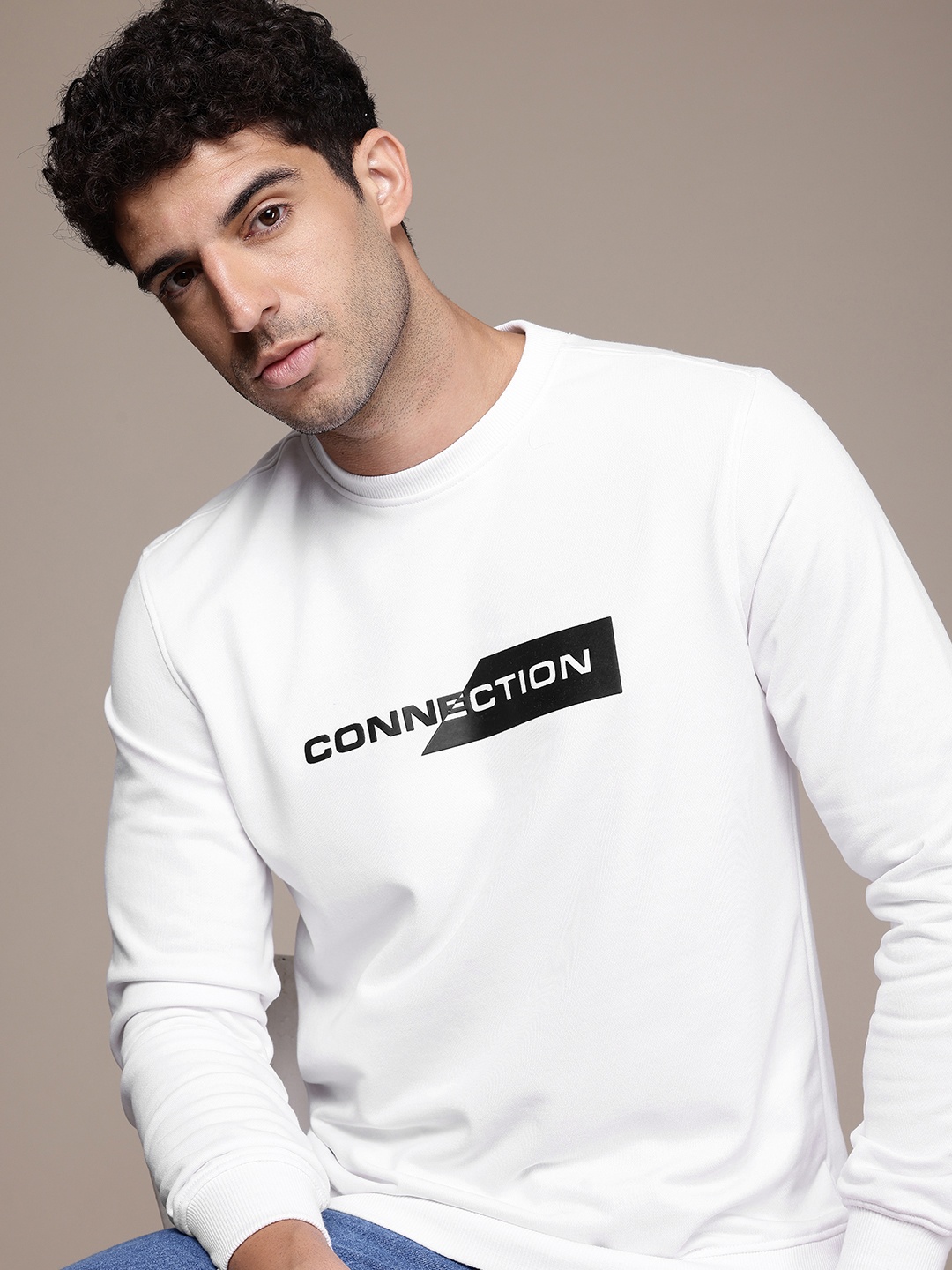 

French Connection Typography Printed Sweatshirt, White