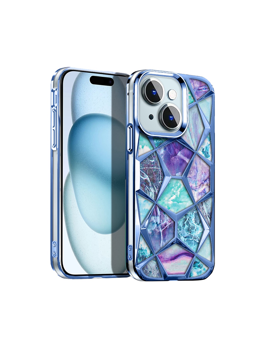 

Karwan Abstract Printed iPhone 15 Mobile Case, Blue