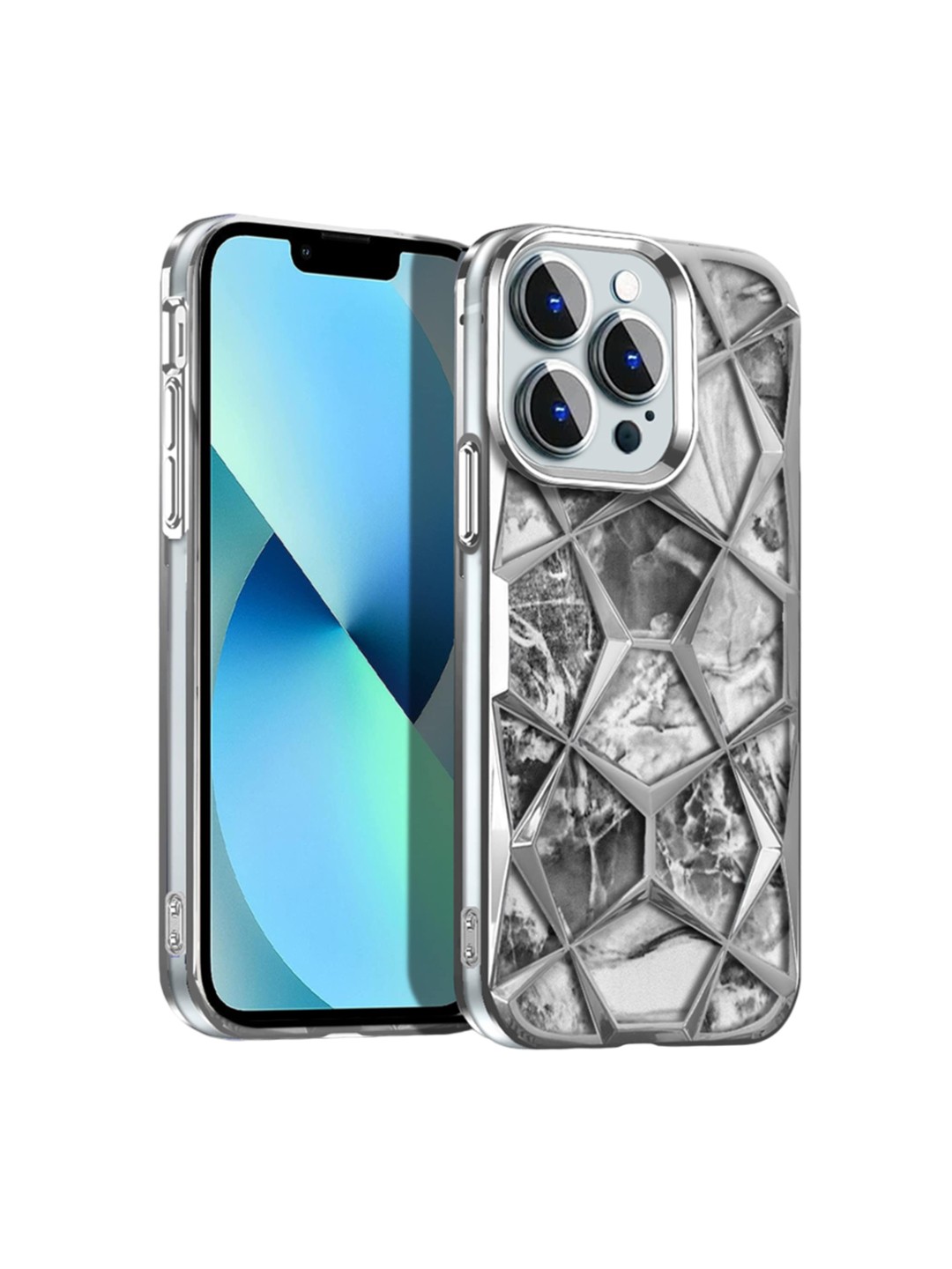 

Karwan Abstract Printed iPhone 12 Pro Back Case Mobile Accessories, Silver