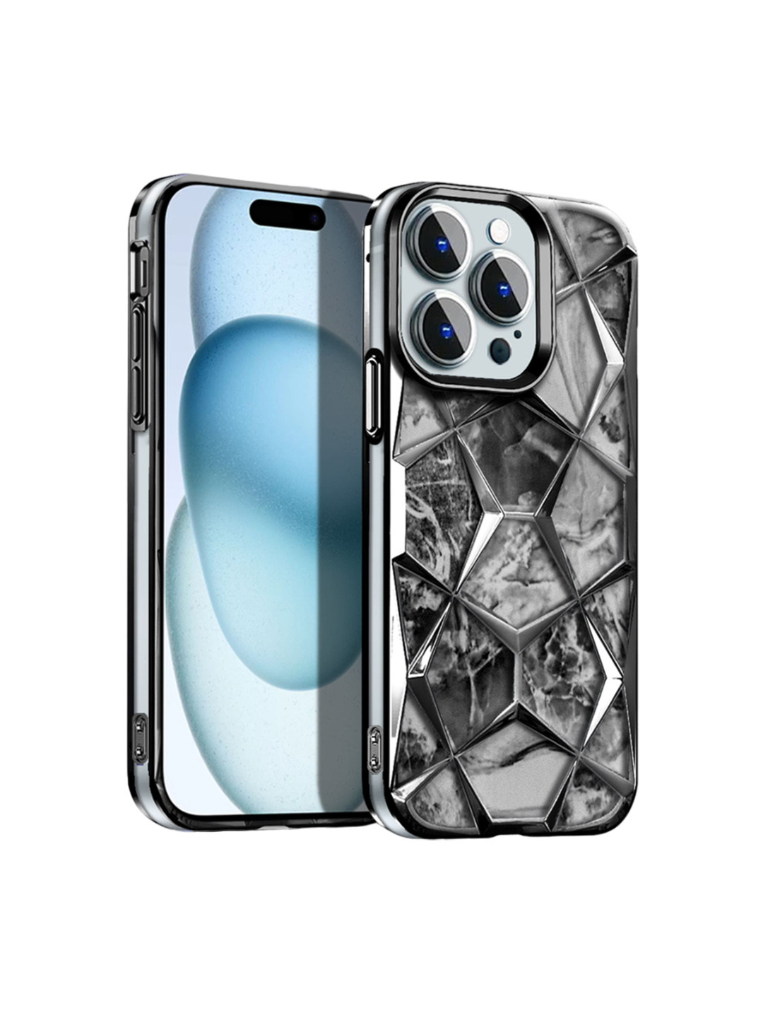 

Karwan Abstract Printed iPhone 14 Pro Back Case Mobile Accessories, Black