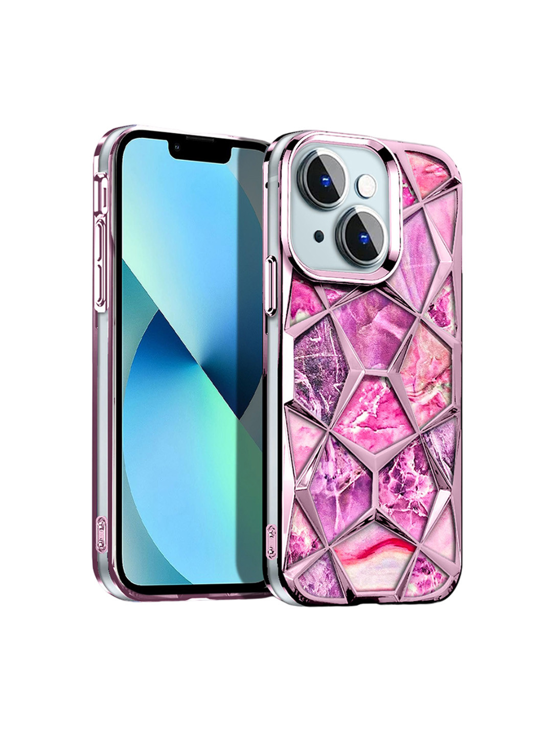 

Karwan Abstract Printed iPhone 14 Plus Mobile Case, Pink