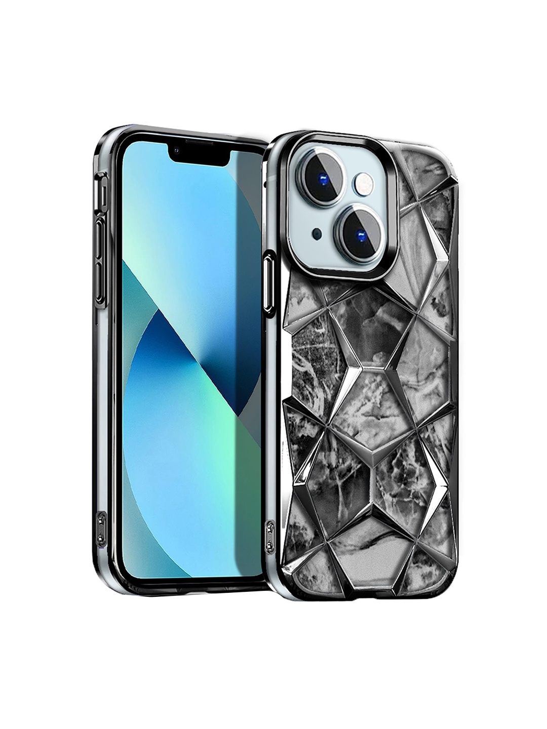 

Karwan Abstract Printed iPhone 14 Plus Back Case Mobile Accessories, Black
