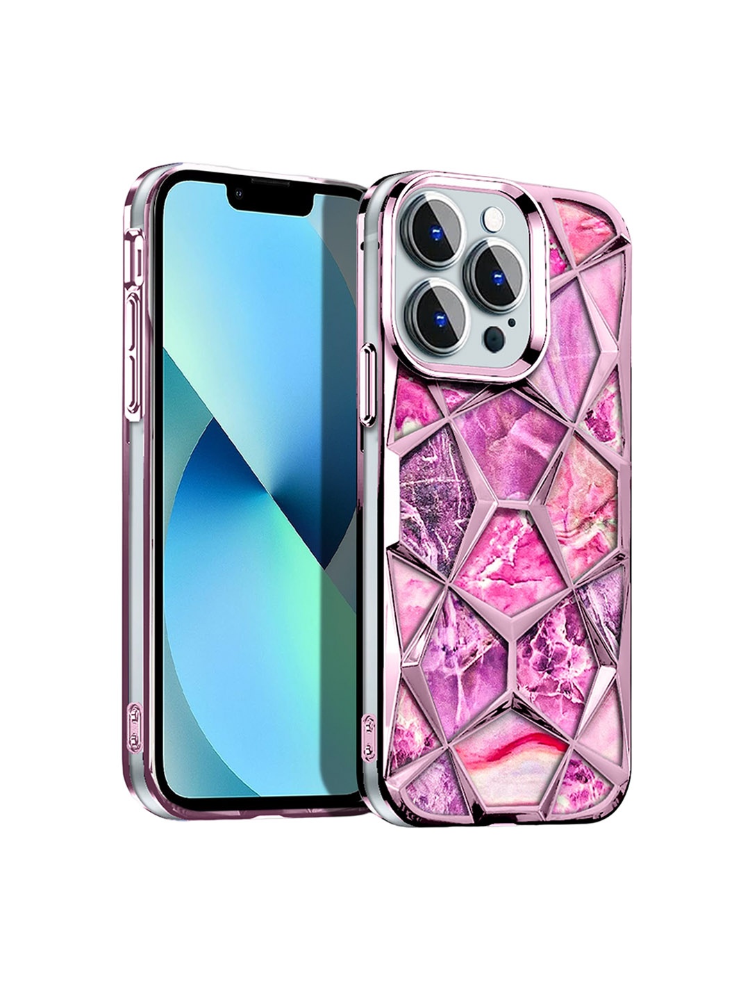 

Karwan Printed Chrome Electroplated iPhone 11 Pro Max Back Case Mobile Accessories, Pink
