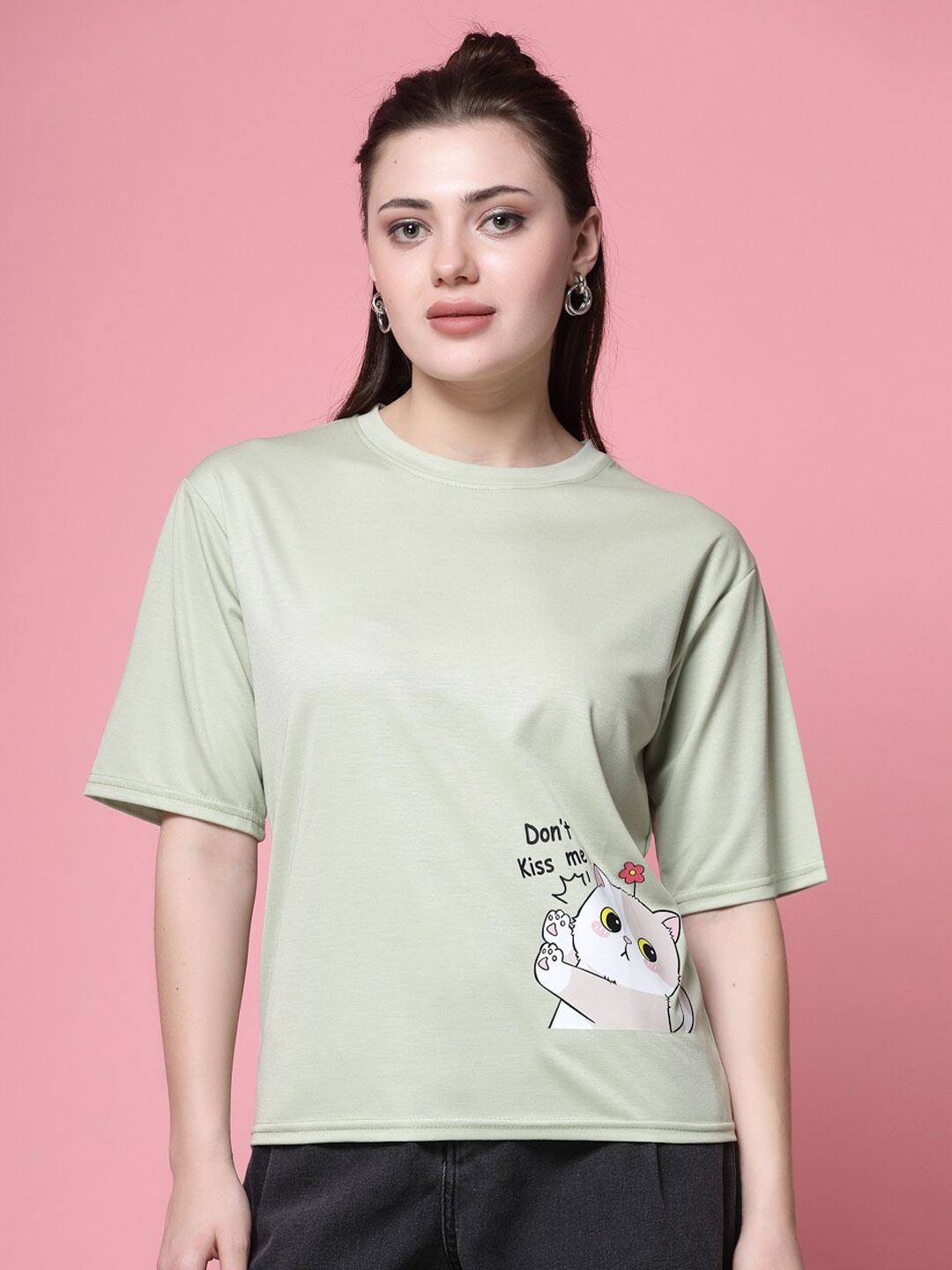 

Clora Creation Round Neck Short Sleeves T-shirt, Green