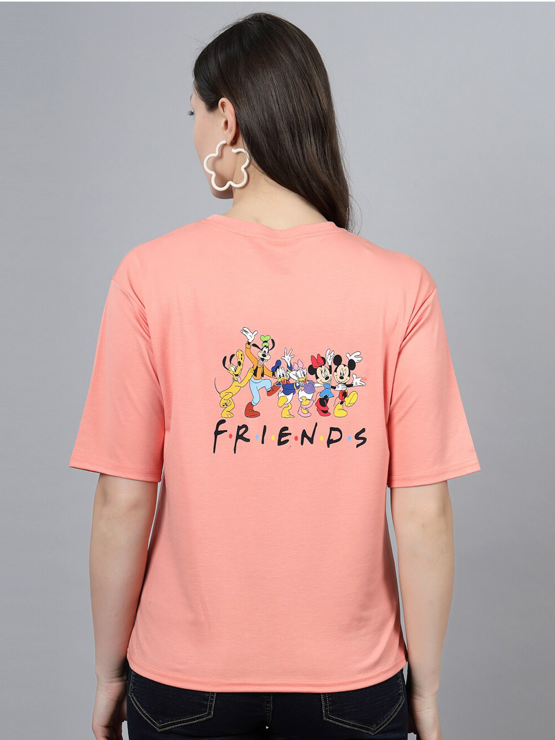 

Clora Creation Typography Printed Round Neck T-shirt, Pink