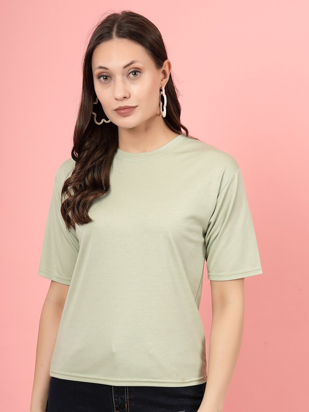 

Clora Creation Round Neck Short Sleeves T-shirt, Green