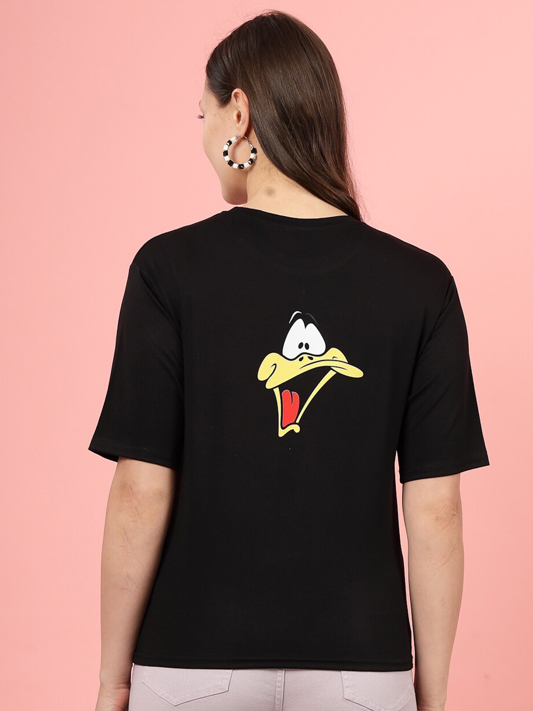 

Clora Creation Graphic Printed Round Neck T-shirt, Black