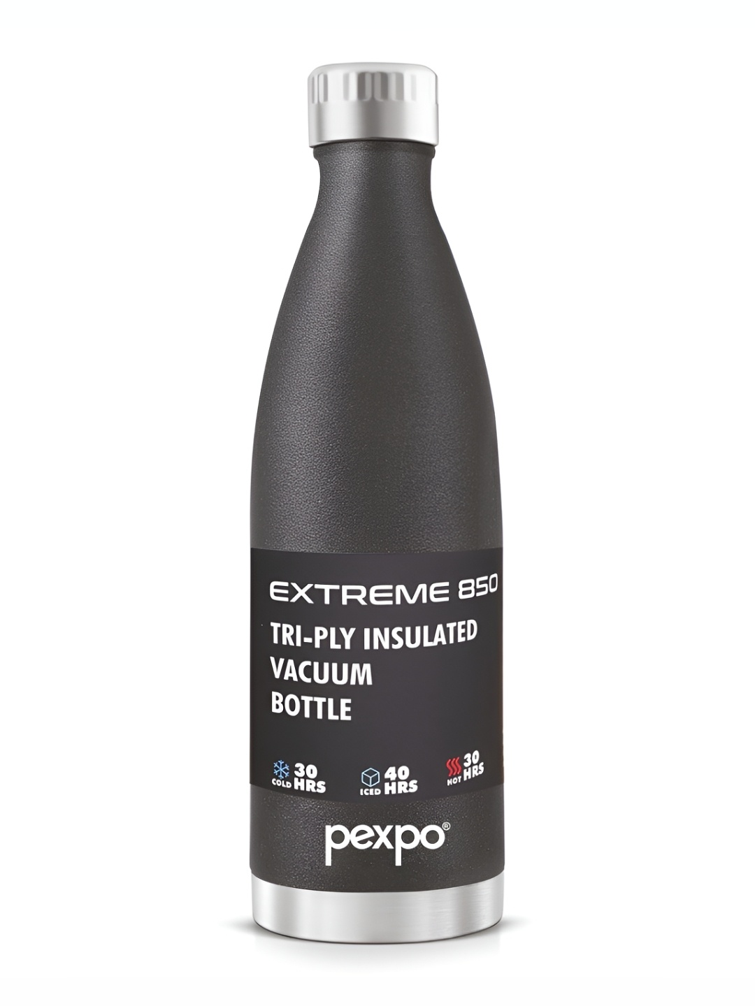 

Pexpo Black Single Stainless Steel Double Wall Vacuum Water Bottle 850ml