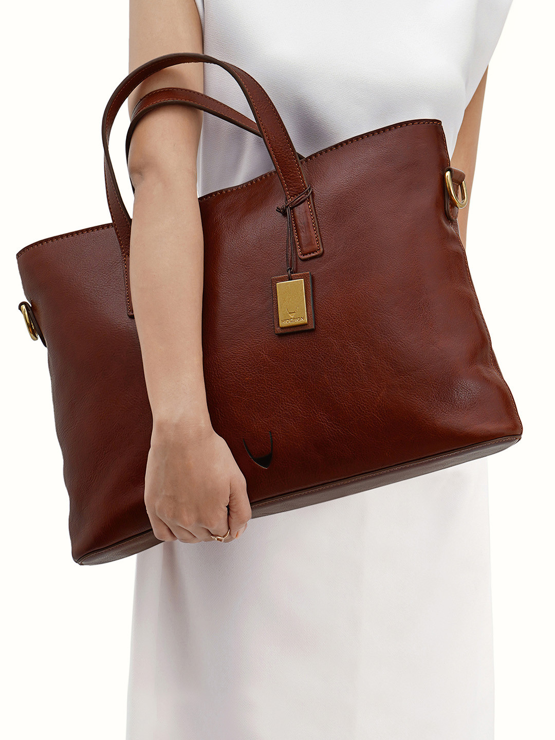 

Hidesign Leather Structured Shoulder Bag, Tan