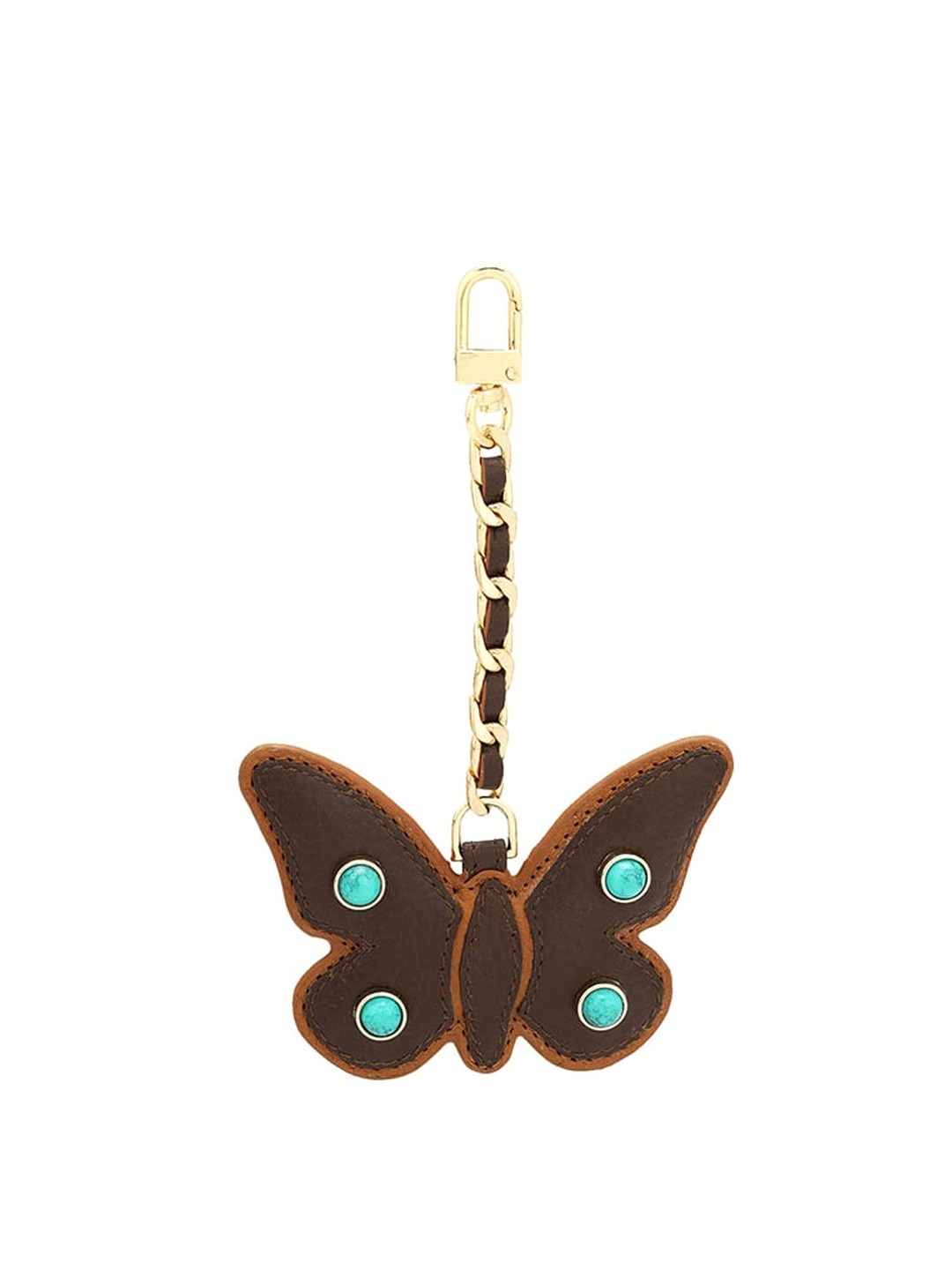 

Da Milano Butterfly Shaped Keychain, Brown