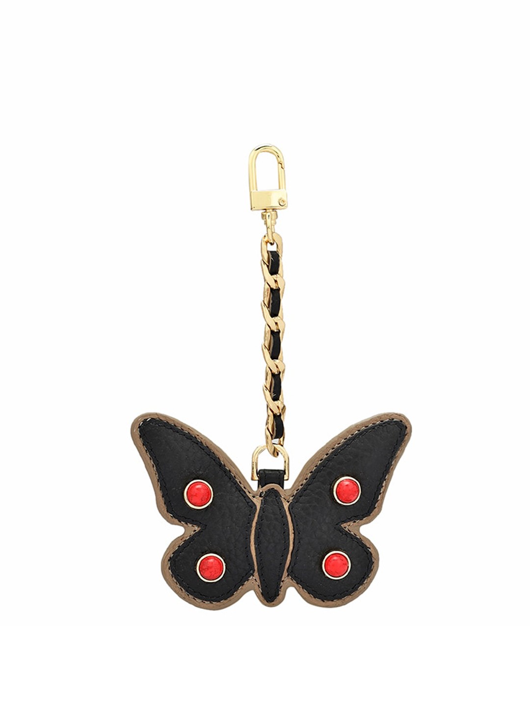 

Da Milano Butterfly Shaped Keychain, Black