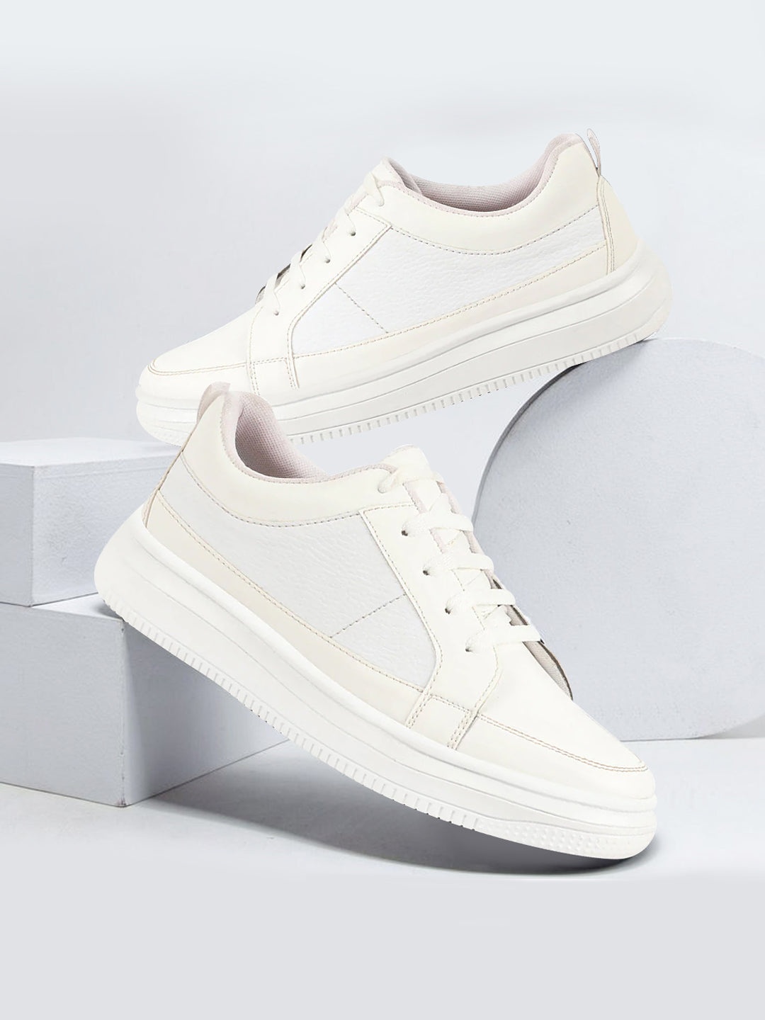 

FAUSTO Men Round Toe Memory Foam Sneakers, White