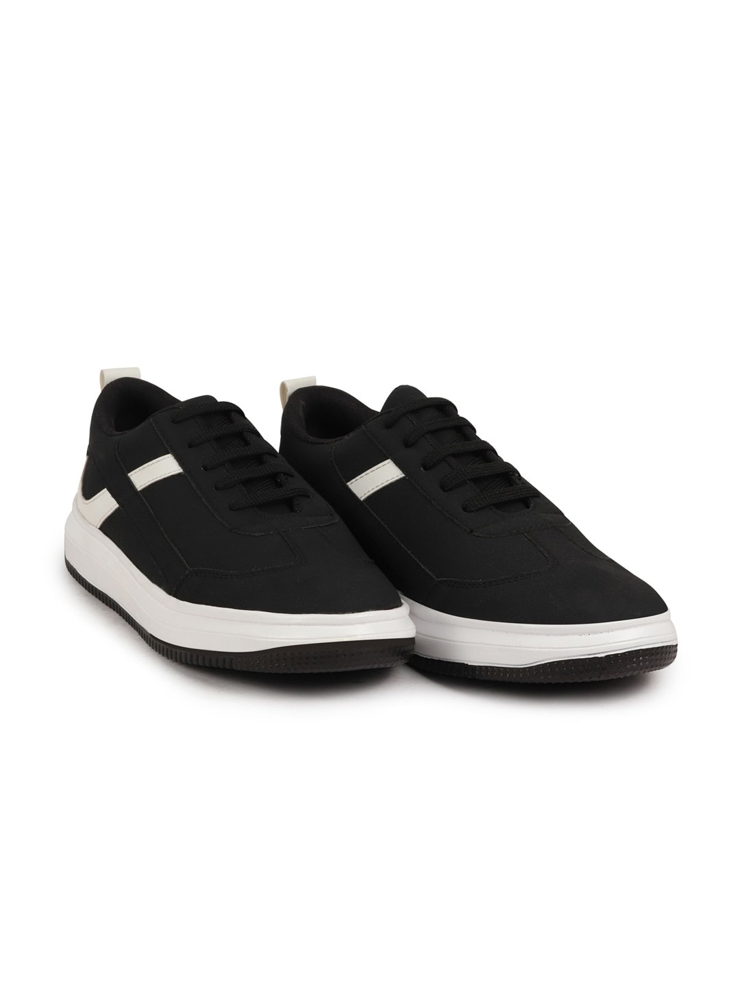 

FAUSTO Men Round Toe Memory Foam Sneakers, Black