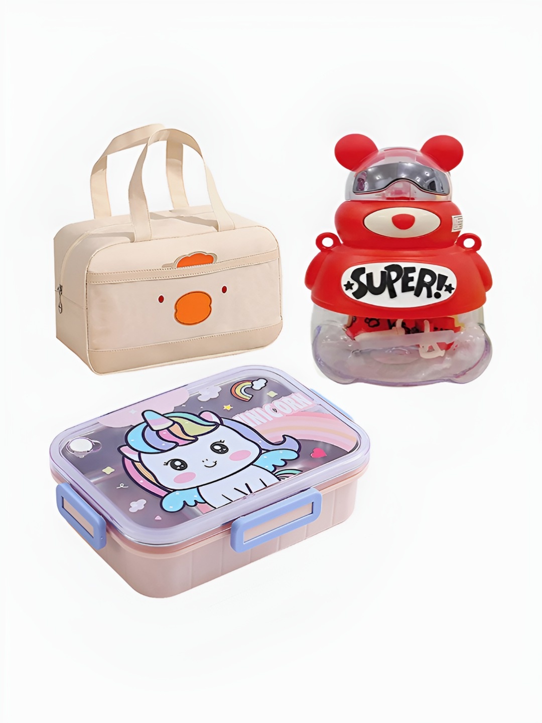 

Little Surprise Box LLP Red & Beige 3 Pieces Printed Stainless Steel Lunch Box Sets