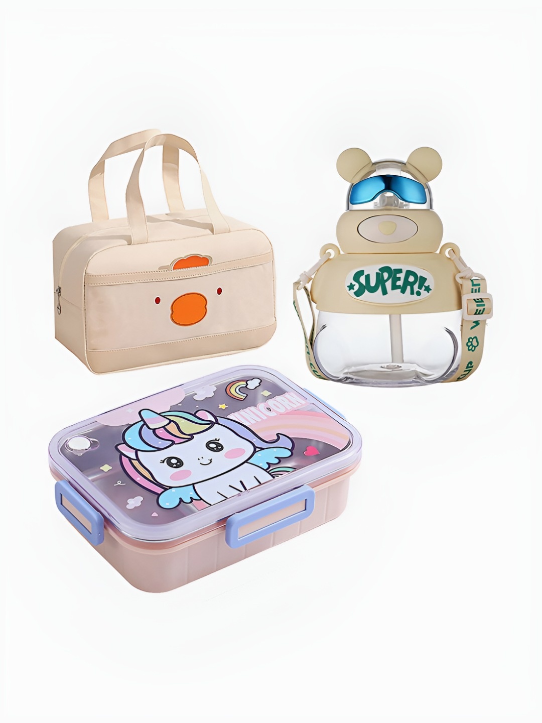

Little Surprise Box LLP Yellow 3 Pieces Stainless Steel Insulated Lunch Box